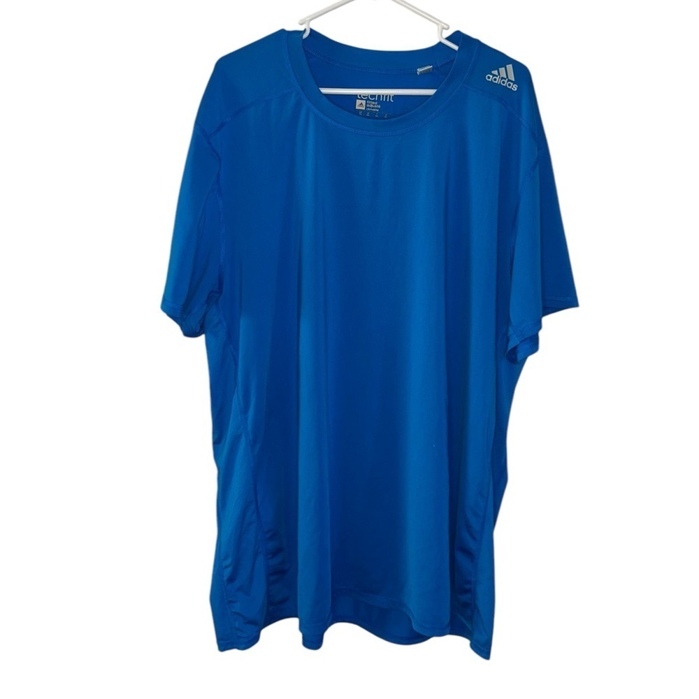 Adidas Techfit Climalite Fitted T Shirt Blue Mens Size 2XL Active Sporty Workout - Picture 2 of 11